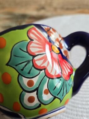 TALAVERA Hand Painted Mexican Pottery Mug. 4"